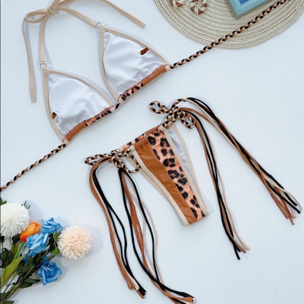 NEW‼️LEOPARD BROWN PADDED - bikini - Picture 4 of 4